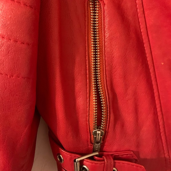 Red Leather Jacket Carrie Hoxton - Picture 3 of 7